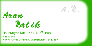 aron malik business card